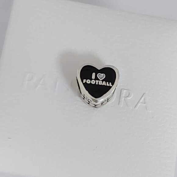 Pandora I LOVE Heart Football Las Vegas Heart Charm S925 Silver for Bracelet - Picture 2 of 8
